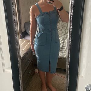 Denim zipper midi dress New York & Company
